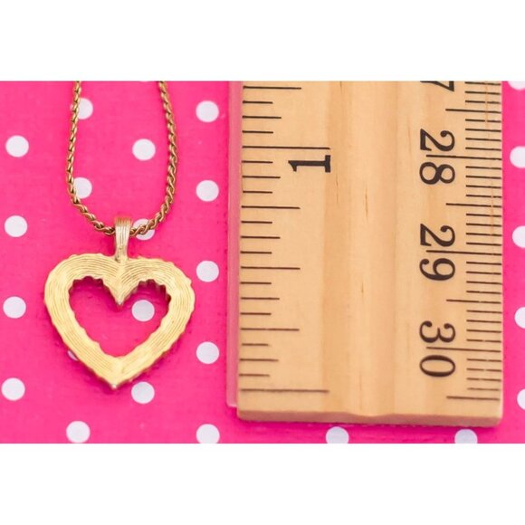 Vintage Diamond Heart Necklace by Avon 18 inch - P15 - Picture 3 of 3